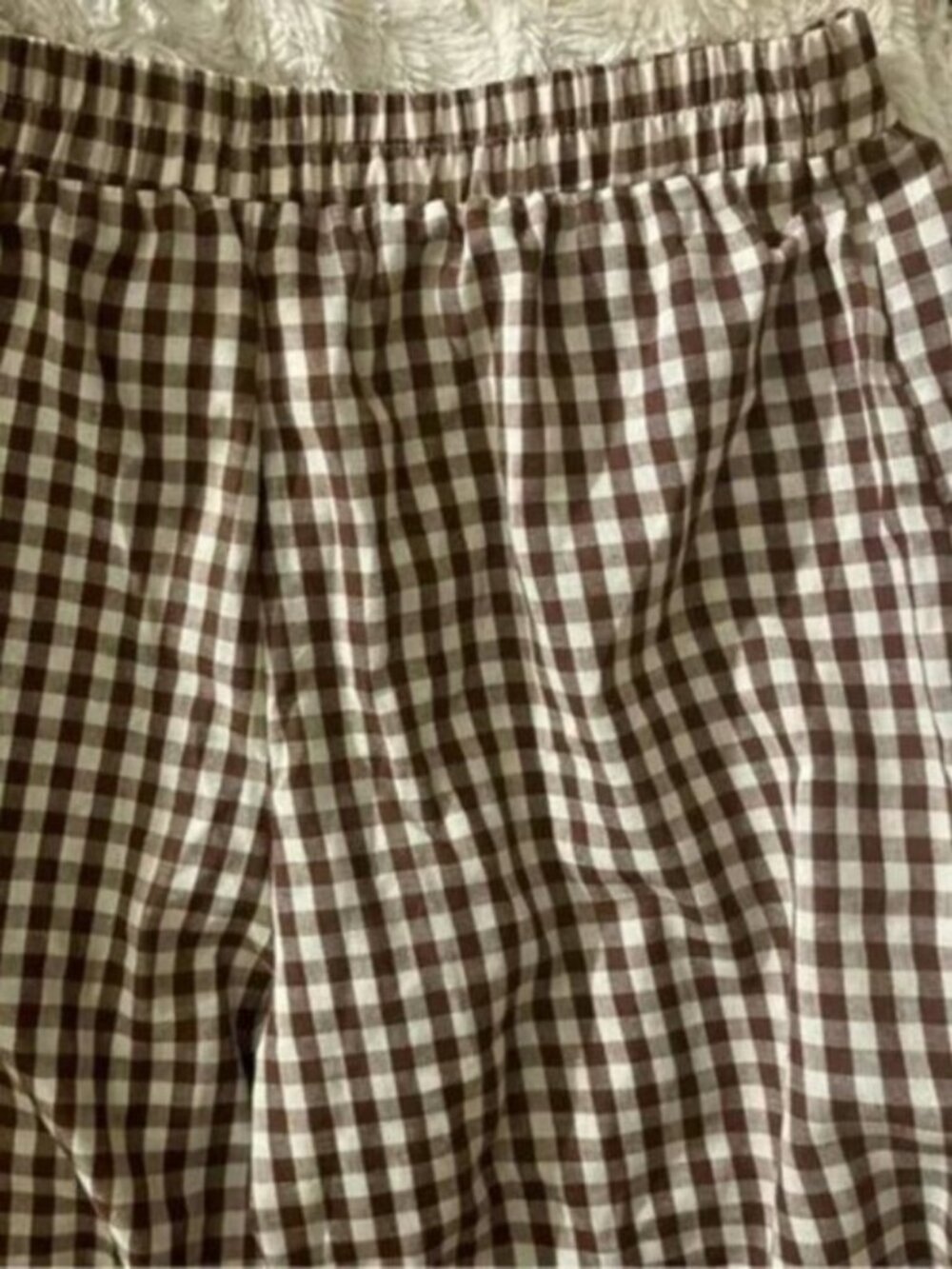 Plaid Gingham Wide Leg Capri Pants - Picture 9 of 10